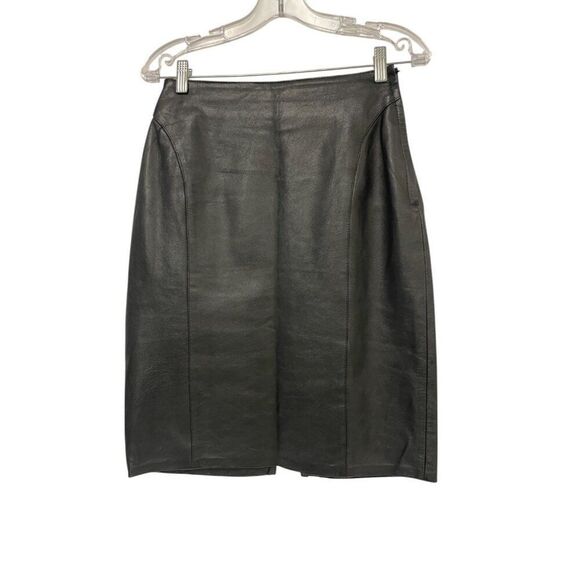 Cedars Womens Straight & Pencil Skirt Size 6 Black Leather Lined Vintage 80s - Picture 1 of 8